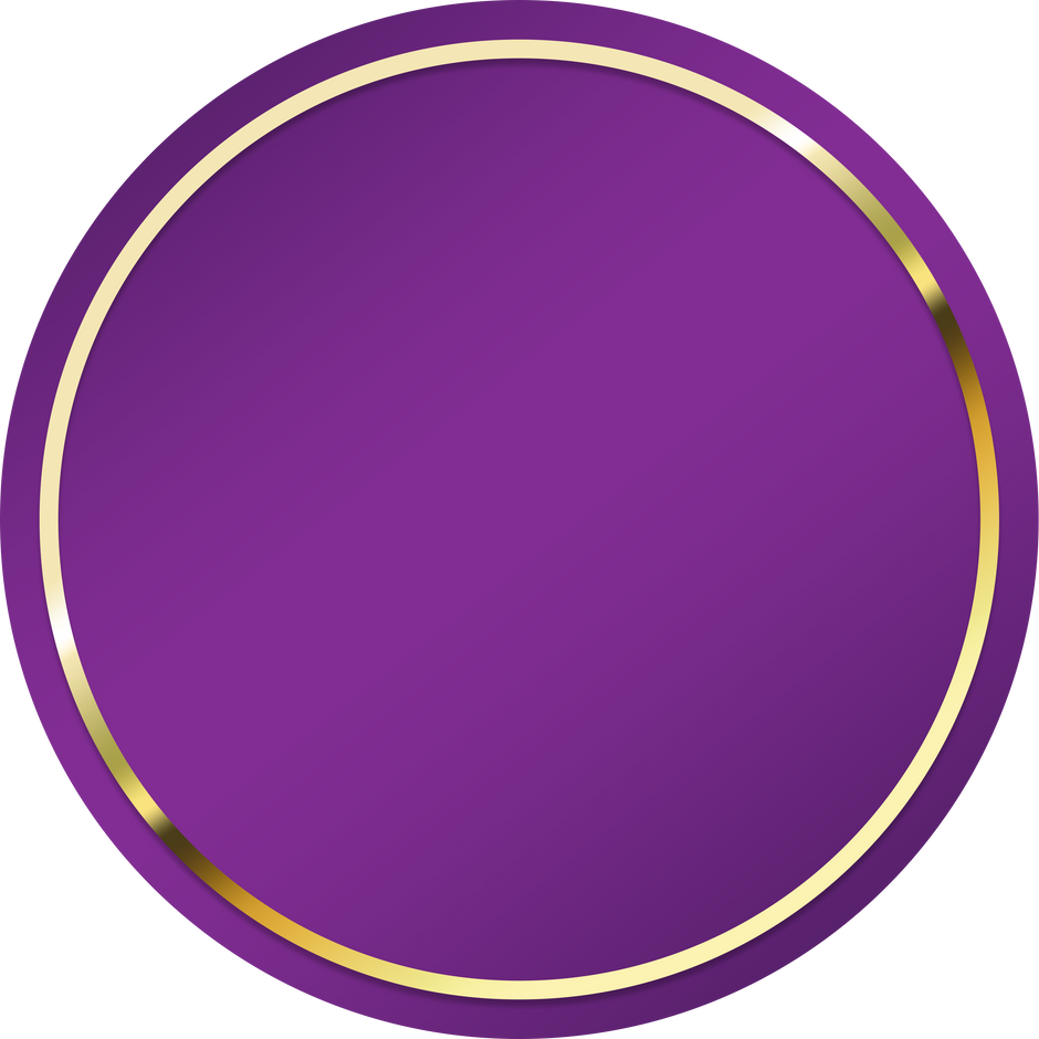 purple banner gold circle frame and dot